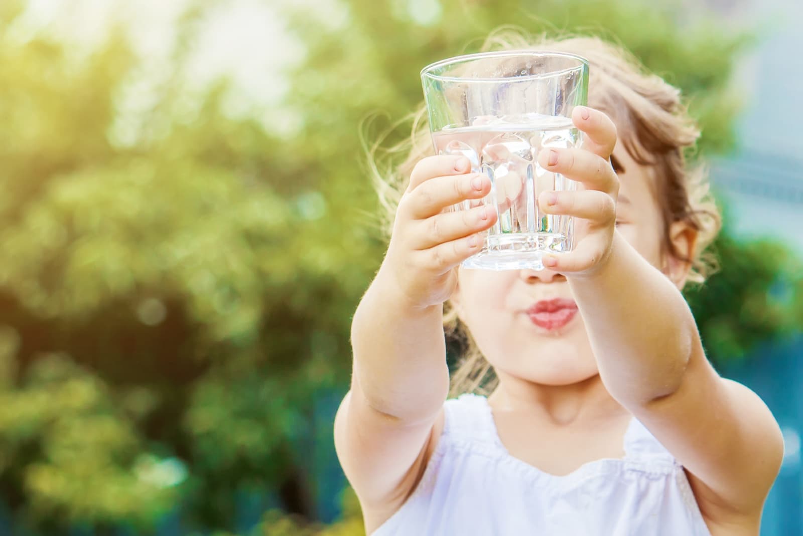 Child enjoying clean water