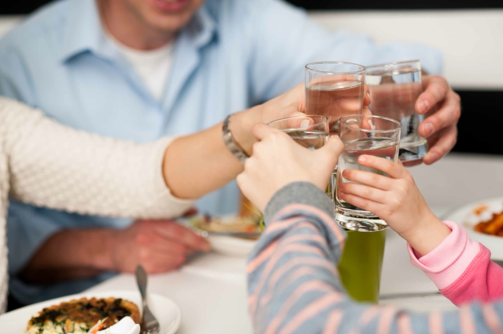 Family enjoying clean water together