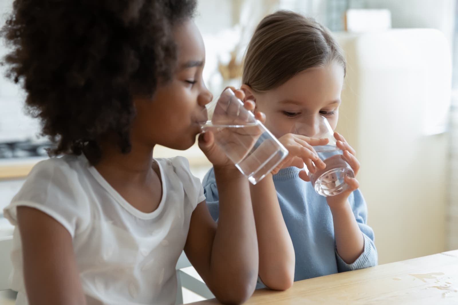 Kids drinking clean water